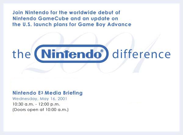 Nintendo's E3 2001 Press Conference Invitation